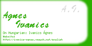agnes ivanics business card