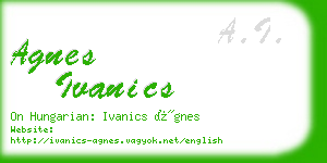 agnes ivanics business card